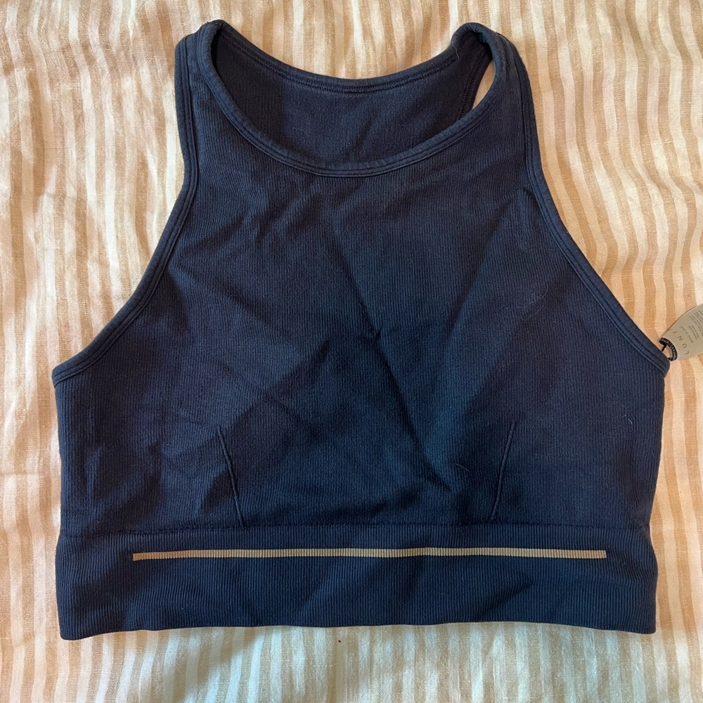 Lunya Seamless Modal Racer Bralette in navy